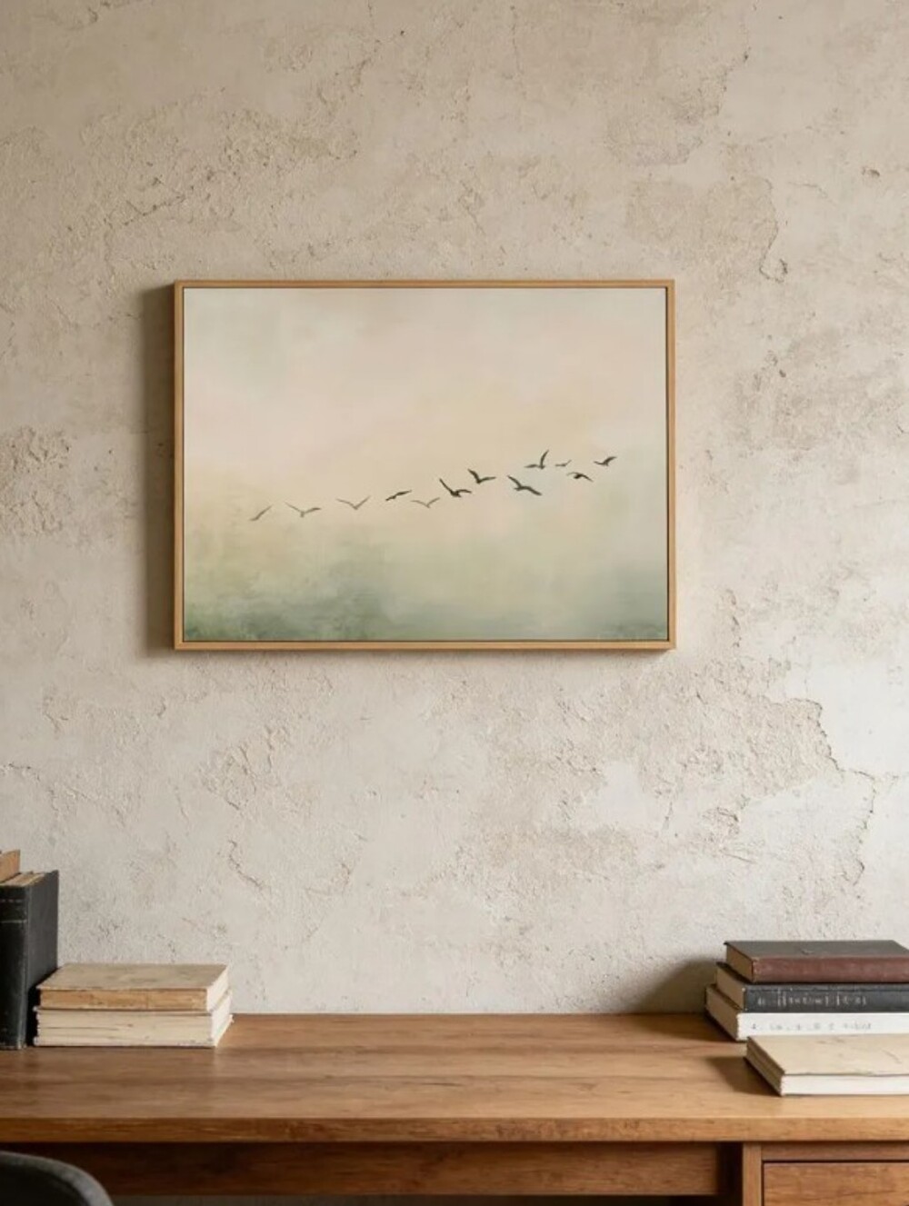 Framed Sage Green Flying Bird Canvas Wall Art Framed Print Size 12x16in NWT - Picture 4 of 4